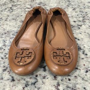 TORY BURCH Reva Tan Flat | Size 8